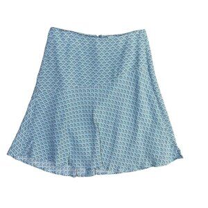 Boden Virginia Swing Mini Skirt Blue Heron Rainbow Print Lined Size 2R 2 Regular